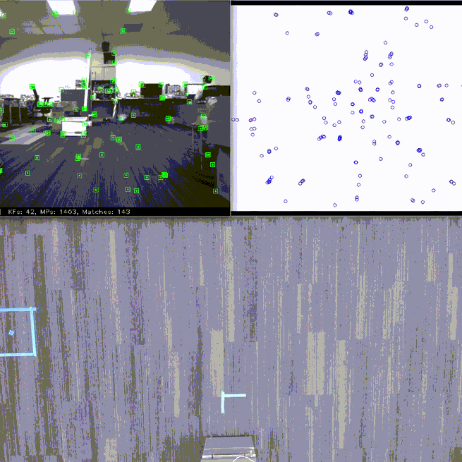 Image-based trajectory tracking through unknown environments without absolute positioning