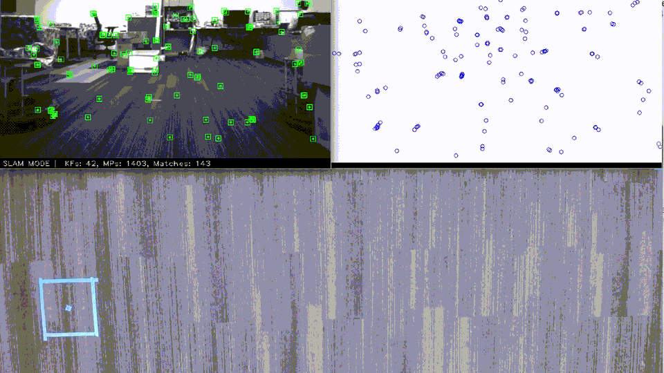 Image-based trajectory tracking through unknown environments without absolute positioning